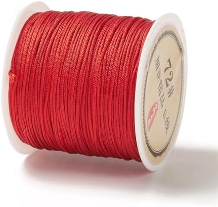 43 Yards Nylon String Red Bracelet String 0.8mm Nylon Beading Thread Braided Chinese Knotting Cord Macrame Cords for Kumihimo Bracelet Necklaces Tassels Jewelry Crafts