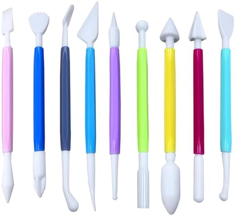 9 Pcs Clay Sculpting Tools Set, Double-Ended Plastic Air Dry Clay Tool Kit, Clay Tool for Pottery, Polymer, Air Dry Clay, Ceramic, Modeling, Shaping, DIY Crafting