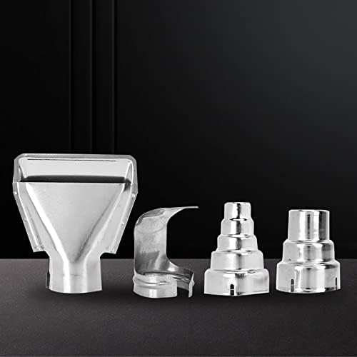 Zerodis 4Pcs Hot Air Guns Accessories, Stainless Steel Heat Guns Air Nozzles Attachments Kits Reflector Nozzle Tool Suitable for Shrink Wrapping Crafting Embossing Heating Painting
