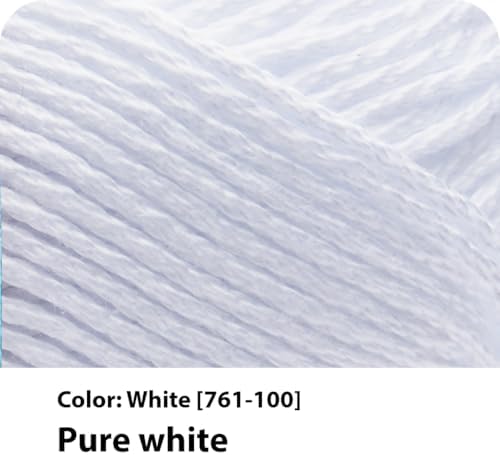 Lion Brand Yarn, 24/7 Cotton Yarn, White, 1 Pack