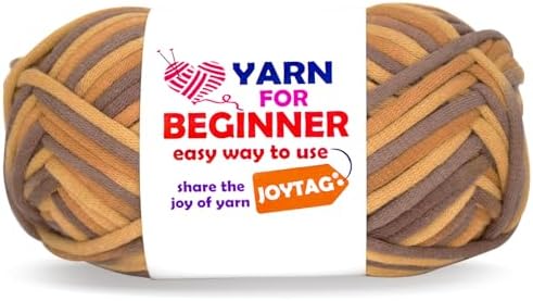 50g Rainbow Beginner Crochet Yarn for Crocheting and Knitting Multicolor Cotton Crochet Yarn for Beginners Easy Yarn for Beginners(Brown Tone)