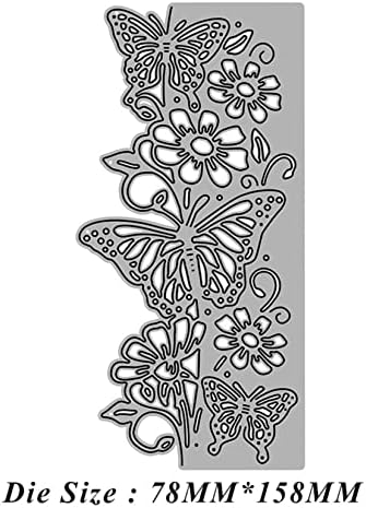 Scrapbooking Die-Cuts for Card Making, Christmas Metal Cutting Dies, Paper Craft Punch Template, Background Embossing Stencils, DIY Album Décor (Butterfly Flower- 7.8x15.8cm)