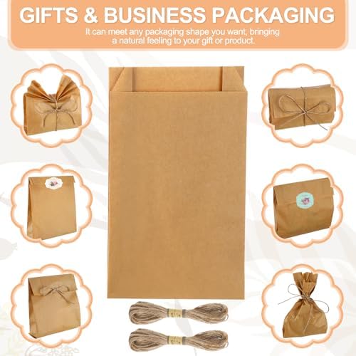 Fulmoon 100 Pcs Soap Packaging Paper Bag 5''x8'' with Rope,Solid Color