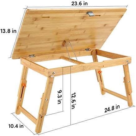 Drawing Table Nnewvante Laptop Desk, Adjustable Bamboo Bed Tray, Large