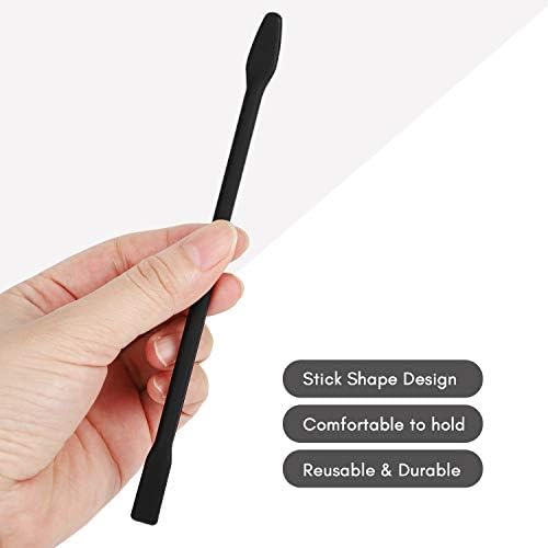 Gartful Black Silicone Stir Sticks Kit for Epoxy, 1pcs Silicone Spatula for Resin, 2pcs Large Silicone Stir Sticks, 4pcs Small Silicone Sticks, DIY Craft Tool for Mixing Resin, Paint, Liquid, Set of 7