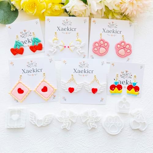 Valentine’s Day Polymer Clay Cutters Set – Romantic Polymer Clay Molds, Clay Cutters, Clay Earring Cutters, Clay Tools