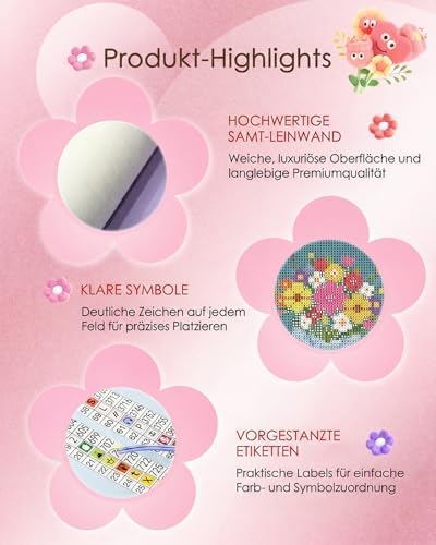 forever young Bouquet Small Diamond Art Kits, 5x7 Inch Canvas