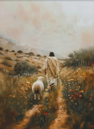 Jesus Paint by Numbers Kit for Adults Framed Canvas 12X16 in, Frameworkless