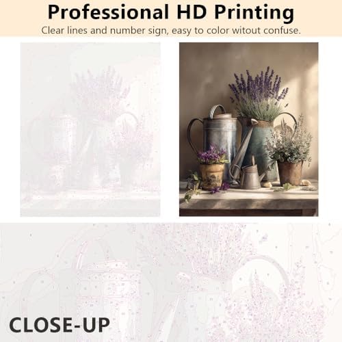 TUMOVO Flowers Acrylic Paint by Numbers Kit for Adults Floral in Tin Cans