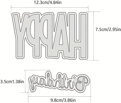 Scrapbooking Die-Cuts for Card Making, Christmas Metal Cutting Dies, Paper Craft Punch Template, Background Embossing Stencils, DIY Album Décor (Happy Birthday B)
