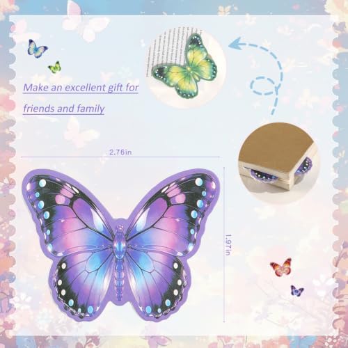 4PCS Leather Butterfly Bookmarks Set for Book, Planners，Vintage Corner Book Marks for Reading Women & Men，Unique Book Marks Gifts for Book Lovers, Reading Accessories for Students & Adults & Kids