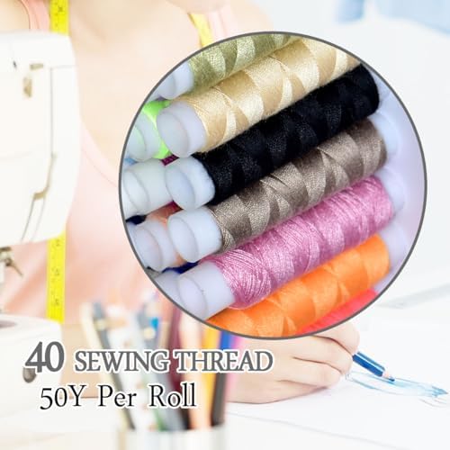 40 Spools of Sewing Thread,Gift Box Portable Basic Sewing Repair Kits (Grey)