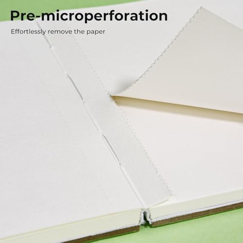 Watercolor Journal - 100% Cotton Hot Press Paper | 20 Sheets 40 Pages | 300GSM (140lb) | PU Leather Cover Watercolor Sketch Books for Artists Painting,Mixed Media 3.9 in x 3.9 in