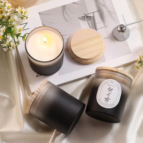 REISEN 12 Pcs 10oz Gradient Black Candle Jars for Candle Making Kit