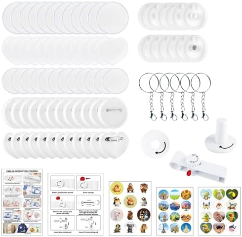 36 Pack 1.37+2.16in Clear Button Maker Pins for Make Your Own Buttons Badge