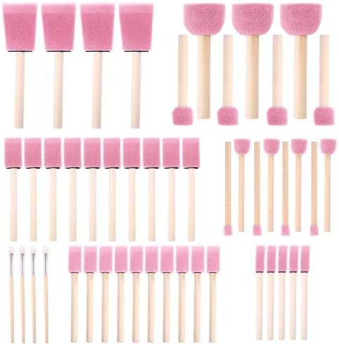 Foam Paint Brushes, 48 Pcs -10 Sizes, Paint Sponge, Premium Foam Brushes