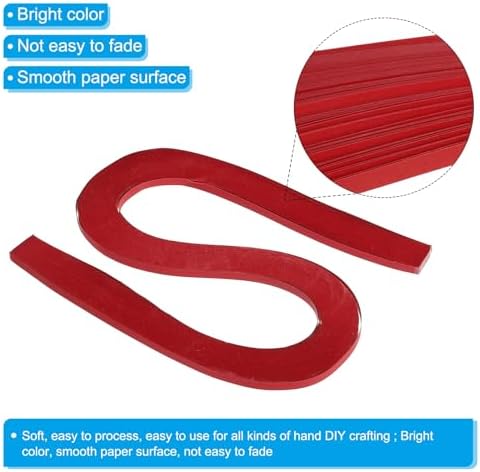 PATIKIL 240pcs Quilling Strips Paper 3/16"(5mm) 21"(54cm) Origami Paper Quilling Strip for Art DIY Hand Craft Christmas, Red
