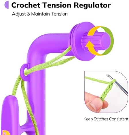Crochetobe Crochet Tension Tool for Beginners, 3 in 1 Crochet Tension Ring