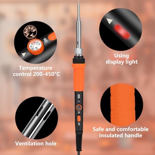 Wood Burning Kit, 23pcs Wood Burning Pen Adjustable Temperature 200-450°C
