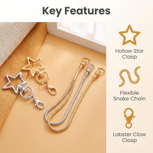 10PCS Beadable Keychain Bars Mixed Color Chain Keychains Key Chain Making Kit