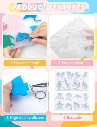 16 Style Marine Terrestrial Amphibious Animals Keychain Epoxy Mold