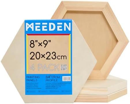 MEEDEN Unfinished Wood Canvas Board:8x9 Canvas Panel Pack of 4