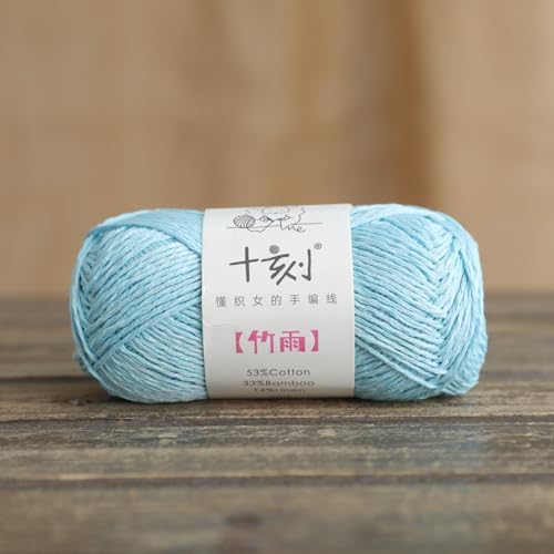 Cotton, Bamboo,Linen Blended Yarn 2 Skeins 50g/1.76oz- 22 Aqua