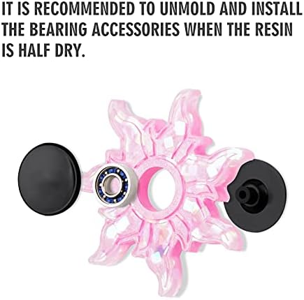 NiArt Fidget Spinner Silicone Resin Mold Kit, 4 Molds, 10 Bearings Set