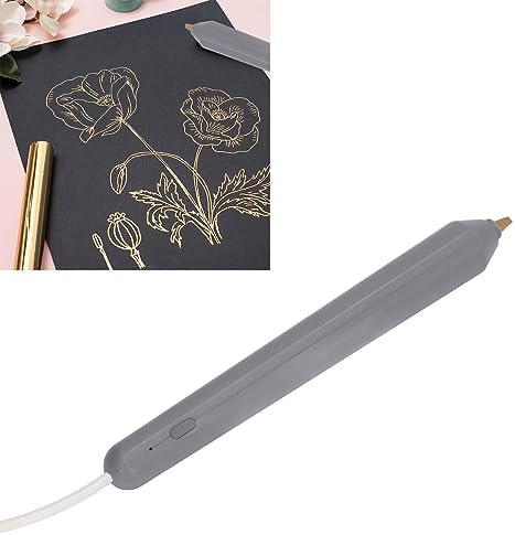 Heat Foil Pen, USB Powered Hot Foil Pen with 4 Size Metal Tips, Multipurpose Hot Foil Embossing Stamping Pen Drawing Pen for DIY Craft Embossing Card Making Scrapbooking Tool