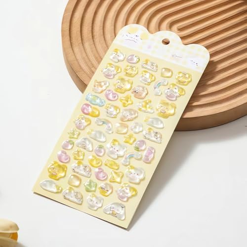 3D Puffy Stickers, Kawaii Resin Decorative Stickers for Phone Case, Notebook, Scrapbooking (Style-13)