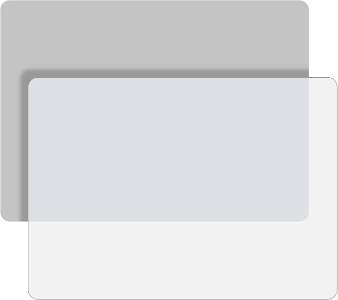 LEOBRO Silicone Mats for Crafts, 2 Pcs 11.69" x 8.26" Silicone Mats for Resin, Paint Clay Play Dough Mat, DIY Arts and Crafts, Light Gray & Clear