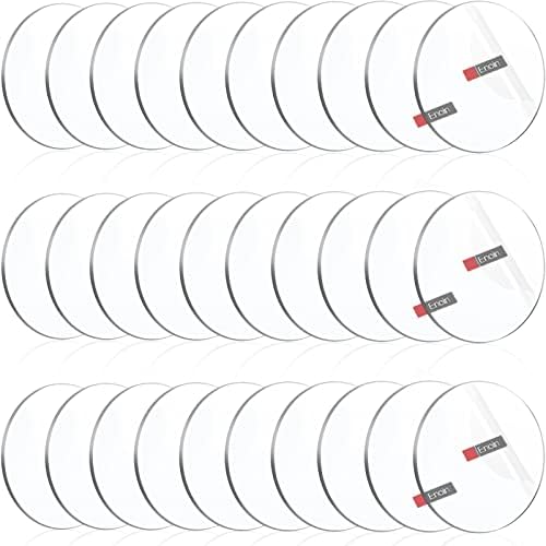 Enoin 30pcs 2.5 inch Clear Plexiglass Sheet 1/16 Inch Thick Disc Circle Acrylic Sheets Plastic Sheet 0.060", Transparent Board Panel for Glass, DIY Project,Picture Frame,Paintings, Art Craft