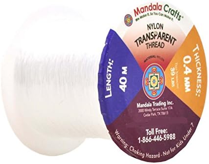 Mandala Crafts 0.4mm Clear Monofilament Invisible Thread for Quilting