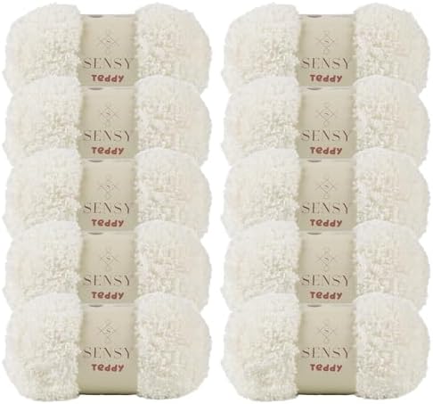 S Sensy Teddy - Micro Polyester Amigurumi Yarn, 10 Skein Creamy, 109 Yards