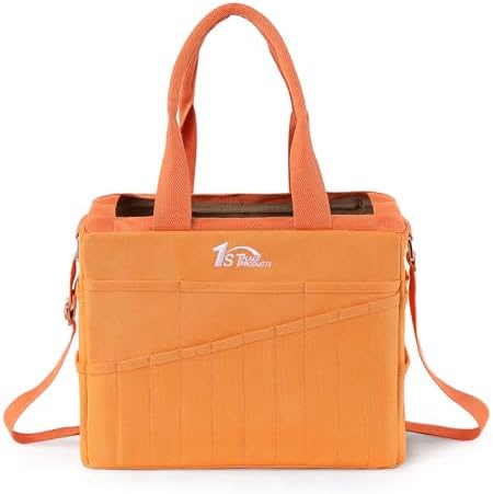 Art Craft Supply & Pottery Bag – 36 Pockets – Detachable Shoulder Strap - Handles – Removable Padded Divider - Washable – Tools, Knitting, Crochet, Yarn, Sewing, Scrapbooking, Clay, Tote