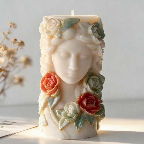Konrisa Cylinder Candle Making Molds, Beauty and Flower Silicone Molds for Candle Making, Resin Soap Craft Supplies, Resin Casting Molds