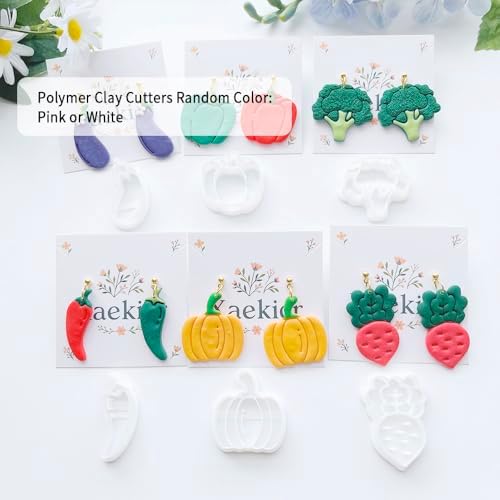 Vegetable Polymer Clay Cutters Set, Garden Clay Cutters with Pumpkin, Mushroom, Corn and Vegetable Shapes, Polymer Clay Molds, Clay Earring Cutters for DIY Jewelry Making