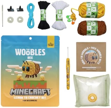 The Woobles Minecraft Crochet Kit for Beginners (Bee)