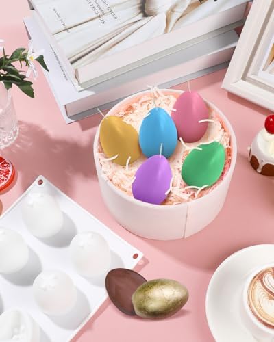 Silicone Egg Molds, 8-Cavity Easter Egg Silicone Mold, Egg Shaped Mold 3d Food Shape Chocolate Candy Fondant Egg Molds For Dessert Ice Cube Baking Soap Resin Lotion Bar