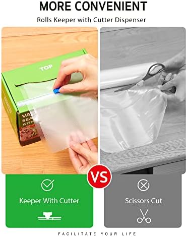 Syntus 8" x 150' Vacuum Sealer Bags Rolls Keeper with Cutter Dispenser