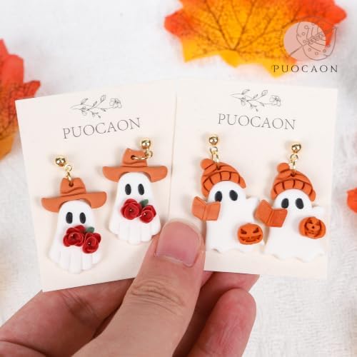 Puocaon Halloween Ghost Polymer Clay Cutters for Jewelry Earrings Making