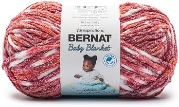 Bernat Baby Blanket Yarn for Crocheting Soft, Red Ribbon