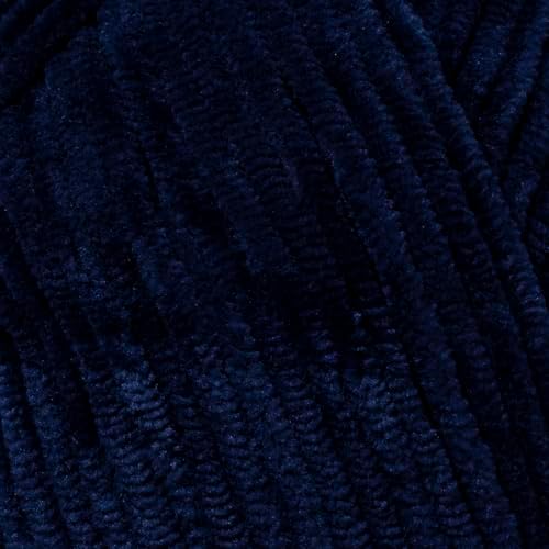 Velvet Lux Chenille Yarn for Crocheting and Knitting, 2 Pack Bulk Chunky Yarn, Super Soft Velvet Yarn for Amigurumi, Baby Blankets & Home Decor — 100g/120yds per Skein (Midnight Blue)