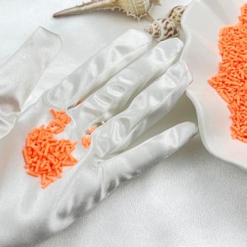 150g Fake Sprinkles Resin Sprinkles Clay Sprinkles Fake Candy Sprinkles Polymer Sprinkles Polymer Clay Slices for Resin Nail Slime Scrapbook DIY Art Crafts Making(239-orange)