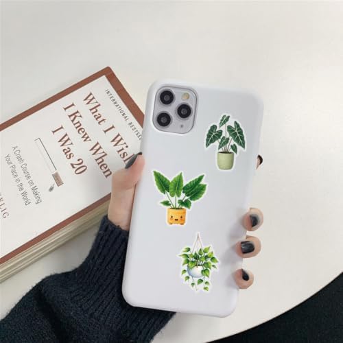 50PCS Transparent Plant Stickers, Potted Plant Stickers | Waterproof Clear Aesthetic Nature Plant Decors for Scrapbook, Water Bottle Laptop, Diary,DIY Decorations
