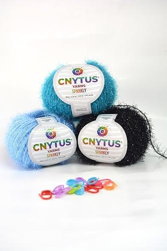 Sparkly Eyelash Fantasy Knitting Yarn | Metallic Lurex Nylon Short Eyelash Yarn | 50g (1.76oz) |140m(155 Yards) | Shiny Crochet Thread for Amigurumi & Decorative Projects (1, Dark Gold)
