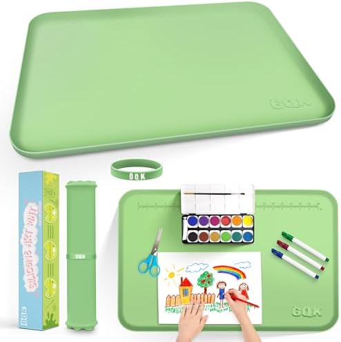 Silicone Art Mat for Crafts with Raised Sides to Stay Tidy, 24" x 16"