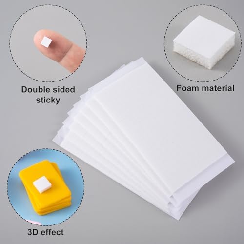 Joez Wonderful 8 Sheets Foam Adhesive Squares, 0.24in, White