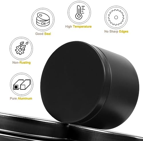DINGPAI 24 Pcs Candle Tins, 4 oz Black Empty Candle Tin with Lids