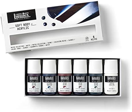 Liquitex Soft Body Acrylic Paint, 6 x 59ml (2-oz), Muted Collection + White